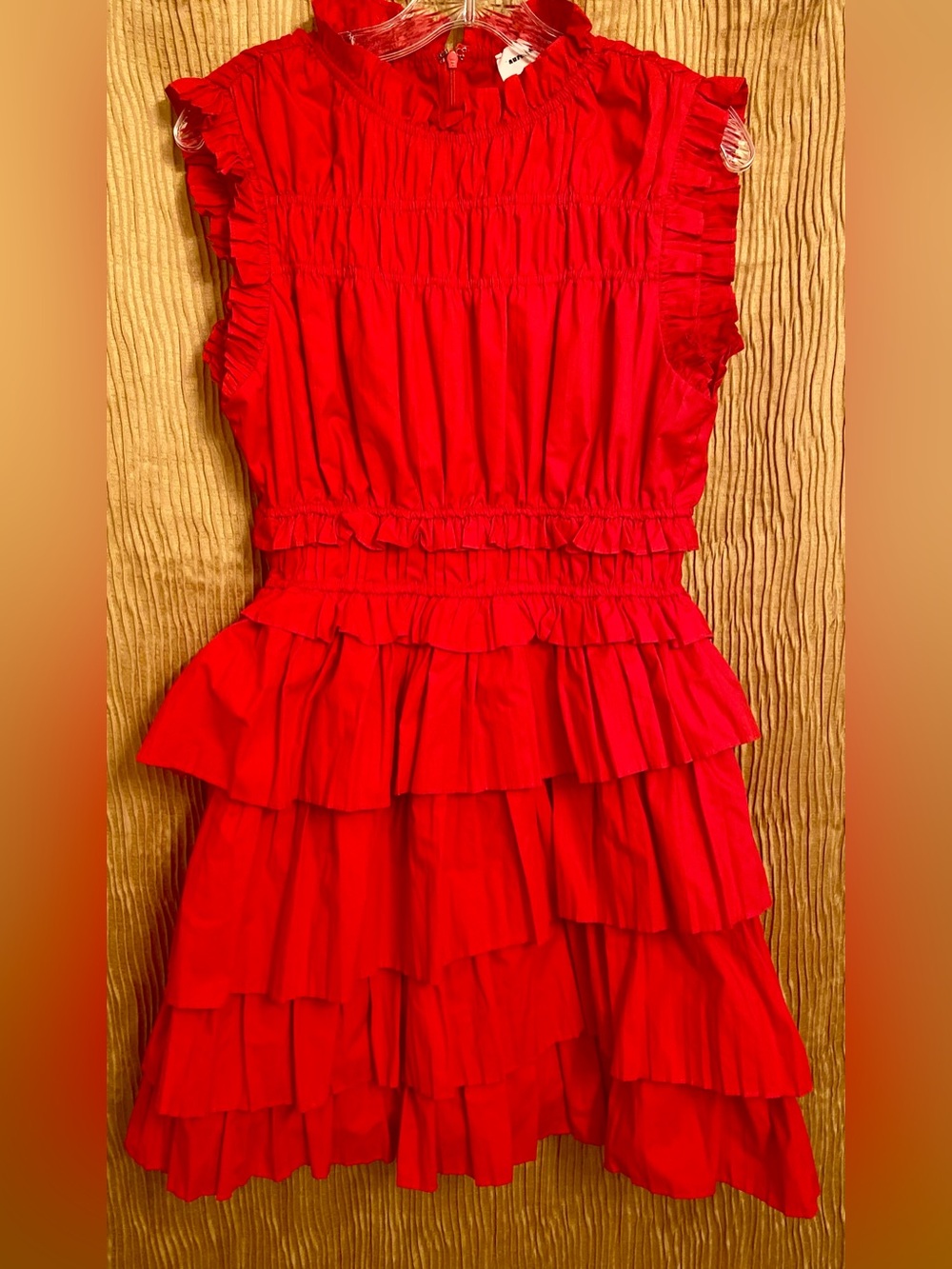 AUREUM Red Ruffle Tiered Party Dress